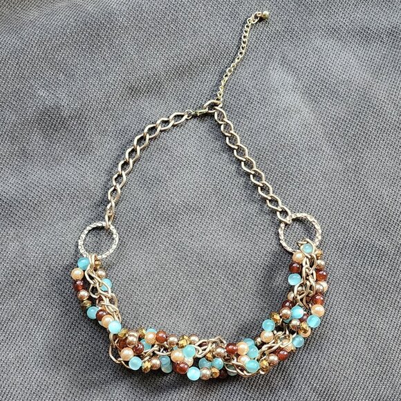 Claire's Colorful Beaded Gold Toned Adjustable Necklace - Picture 5 of 13